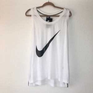 Nike White Logo Printed Tank Top Size XL